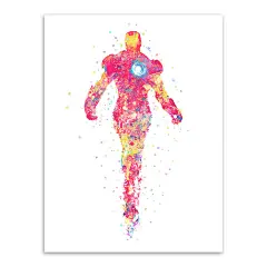 轻艺术 缤纷原创水彩##复仇者联盟##英雄画集 卡通图片电影海报 定制装饰画芯 ##钢铁侠##家居##装饰画#