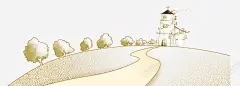 简约小镇画 平面电商 创意素材