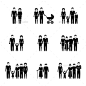 多基因家族单色图标——人字符集Multigenerational Family Monochrome Icons Set With - People Characters成人,宝贝,成键,男孩,哥哥,社区,爸爸,女儿,设计师,脸,家庭,父亲,女,女孩,祖父,图标,爱,multigeneration,老父母,人,行,形状,妹妹的儿子,春天,团结,矢量,妻子,年轻 adult, baby, Bonding, boy, brother, community, dad, daughter, designer, f