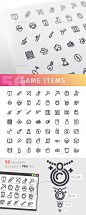 游戏物品图标——媒体图标Game Items Line Icons Set - Media Icons弹药、护身符、盔甲、弓、盒、胸部,硬币,钻石,食物,游戏,黄金枪,锤子,执掌,图标,铁,钥匙,骑士,地图,医疗包,玩耍,药水,步枪,戒指,盾牌,头骨,石头,剑,矢量,木头 ammo, amulet, armor, bow, box, chest, coin, diamond, food, game, gold, gun, hammer, helm, icon, iron, key, knight, map