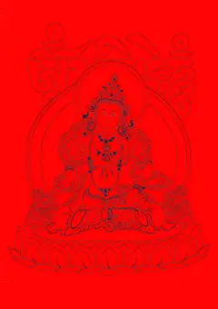 金刚萨埵唐卡涂色 西藏手绘diy 手绘唐卡填色描金 线稿手绘白描图-淘宝网