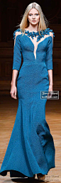 Sea Blue Appliqued Gown