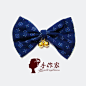 手作家原创手工发饰韩版森女日系优雅铃铛蓝色蝴蝶结发夹发圈胸针-淘宝网