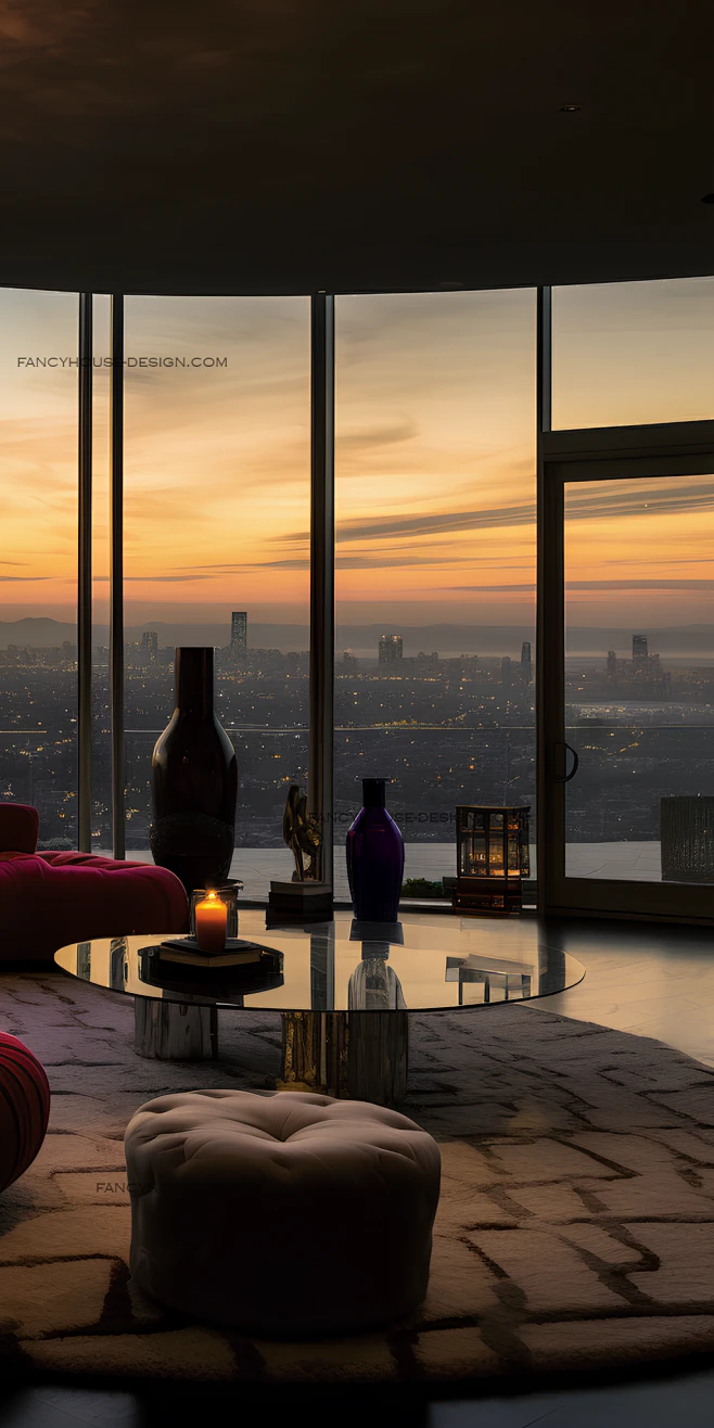 This spacious living room boasts an impressive and awe-inspiring ...