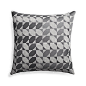 Joji 16" Pillow : Shop Joji 16" Pillow.  Akin and Suri's take on the beehive embroiders the Joji pillow with grey and silvery threads in an intricate chainstich.  The geometric-patterned pillow reverses to solid grey velvet. 