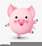 Cute little pig. Chinese New Year mascot of the pig. Greeting card. Vector illustration.
