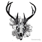 #tattoo##纹身##图案#Deer Skull: