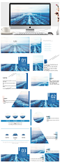 蓝色海洋主题通用商务PPT-众图网