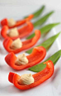 red peppers and hummus....