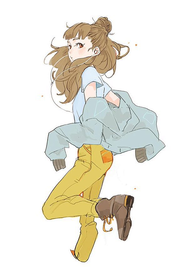 20:19:27动漫女孩清新简约手机锁屏壁纸素锦封面底图〈插画〉阿辞不是