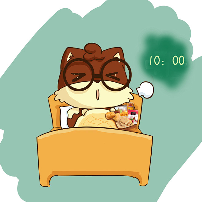 三只松鼠松鼠小贱懒床睡过头