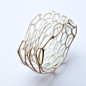 Interstice bracelet - white nylon 3d-printed bangle. So cool!