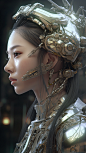 高清美女和机器结合手机壁纸