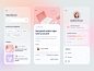 Online Course App pantone pastel clean blender modelling 3d model 3d productivity workshop cards dashboard gradient mobile app ios icons illustration