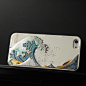 山中漆器手绘iPhone5/5S手机壳 神奈川冲浪里白
