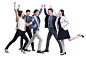 商务人士,振臂高呼,快乐,表现积极,生活方式_a719d5ae1_时尚的商务年轻人庆祝_创意图片_Getty Images China
