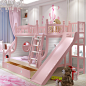 艾米芮 全实木儿童子母床上下床粉色双层床高低母子床储物床家具-tmall.com天猫