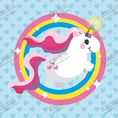 独角兽卡通图案服装印花图片 【酷图网】独角兽,小马,卡通,童趣,趣味,儿童,白云,甜甜圈,卡通壁纸,卡通图案,儿童用品花纹,童装图案,童装印花,卡通动物花纹,童趣用品图案,印花,矢量,四方连续