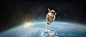 Background image of an astronaut floating above Earth