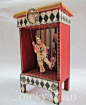Just like the paint job. Could use on one of my assemblage pieces. The church and the monkey? Clown Marionette Circus Box Shrine by RackyRoad on Etsy, $65.00