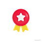 medal front red - @到位啦UI素材 系统通用3D图标模型素材