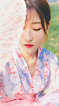 和服日系大眼美女凉亭温婉写真甜美可人 