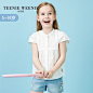 TeenieWeenie Kids小熊童装女童短袖T恤儿童衬衫夏季TKYA82551A