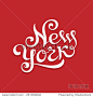 New York hand lettering for t-shirt or greeting card print template. Vector illustration