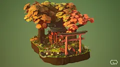 The Newcomer, Chun Wei Ong : A hand-painted diorama of a Shinto Shrine.

I wanted to make a diorama with warm pretty colours and decided to do a Shinto Shrine in Autumn.

Modelling: Maya &amp; Zbrush
Texturing: Substance Painter &amp; Photoshop
Render: Un