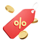 Discount  3D Icon