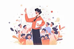 教师节扁平风插画-图巨人