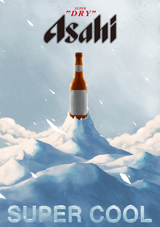 Asahi 朝日啤酒: 美式复古海报系列...