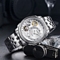 畅销机械造型男士手表手表商务钢带石英男表