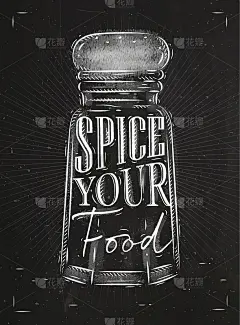 海报辣椒，蓖麻，香料粉笔