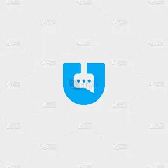 letter u chat logo design template