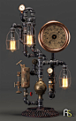 Steam Gauge Lamp by machineagelamps