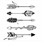 部落名族风箭头，手绘羽毛箭头，部落羽毛和装饰波西米亚矢量图