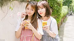小清新美女闺蜜写真图片电脑桌面壁纸-55壁纸网