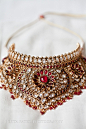 amazing bridal necklace, antique gold finish