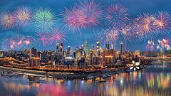 重庆元宵夜礼花图片素材