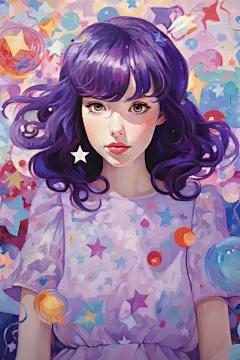 漂亮女孩扁平风图片