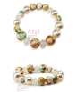 Alia5彩绘珠水晶珍珠手链（淡彩版）～限量原创日本串珠 情人礼物 #采集大赛#