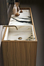 A most beautiful wood and marble sink: 