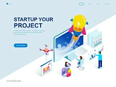 多种类型的时尚高端的2.5D等轴等距应用程序APP UI KITS开发着陆页海报插画banner设计模板大集合