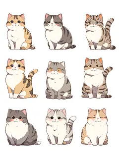 可爱小猫咪表情包素材图AI图