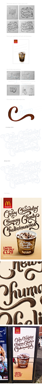 McDonald's McFlurry Letter Style by Luke Ritchie : Luke Ritchie worked with the Leo Burnett agency to create a very cool letter style for the McDonald's McFlurry campaign and shared a little bit of his creative process, from sketches to the final artwork.