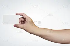 拿着,空白的,手,名片,水平画幅,符号,拇指,抽象,人,白人