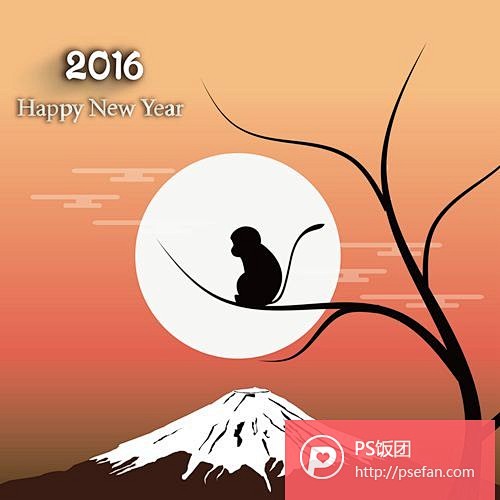 2016年猴子矢量   - PS饭团网