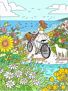 春日限定|多彩少女插画，繁花似锦！ - 小红书