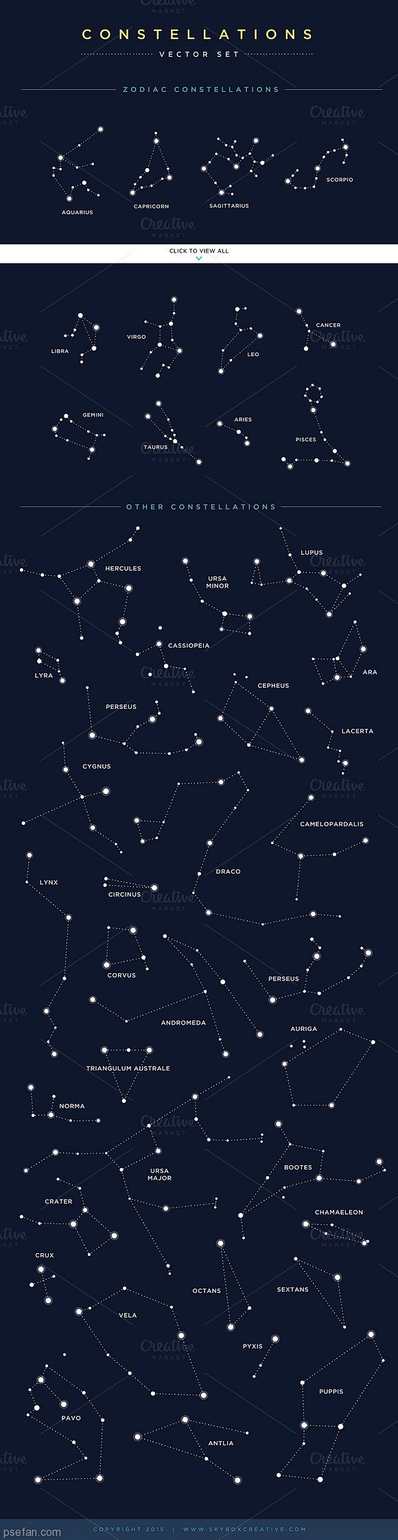 十二星座几何图形矢量  - PS饭团网